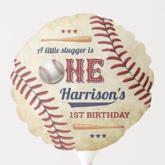 Vintage Baseball Boys 1st Birthday Balloon
