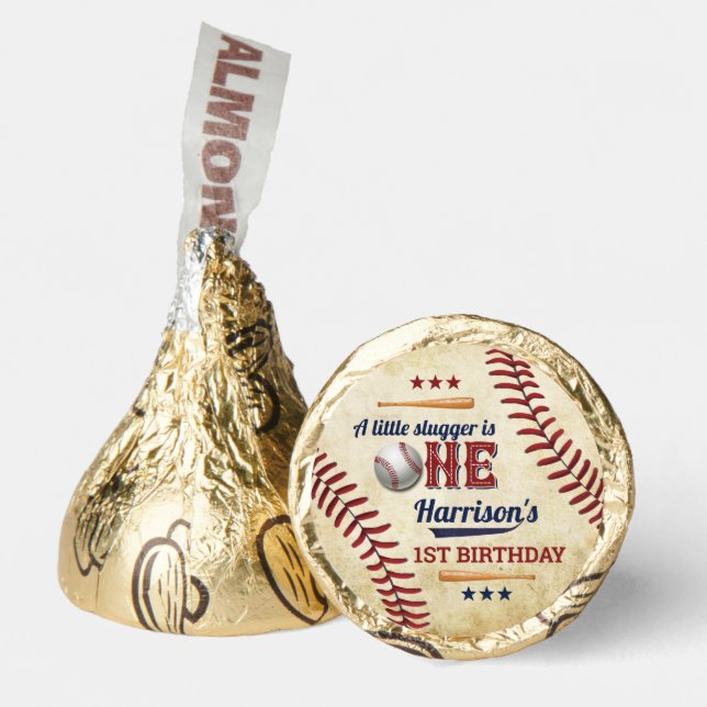 Vintage Baseball Boys 1st Birthday Hershey®'s Kisses® (Front)