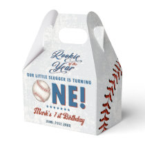 Vintage Baseball Boys 1st Birthday Party Favor Box