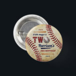 Vintage Baseball Boys 2nd Birthday Button<br><div class="desc">Celebrate in style with these fun and very trendy 2nd birthday buttons. The design is easy to personalize with your special event wording and your guests will be thrilled when they see these fabulous buttons. Matching items can be found in the collection.</div>