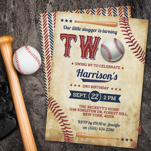 Vintage Baseball Boys 2nd Birthday