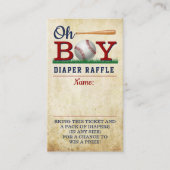 Vintage Baseball Boys Baby Shower Diaper Raffle Enclosure Card (Front)