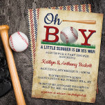 Vintage Baseball Boys Baby Shower Invitations<br><div class="desc">Celebrate in style with these trendy baby shower invitations. The design is easy to personalize with your special event wording and your guests will be thrilled when they receive these fabulous invites.</div>