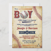 Vintage Baseball Boys Baby Shower Invitations (Front)