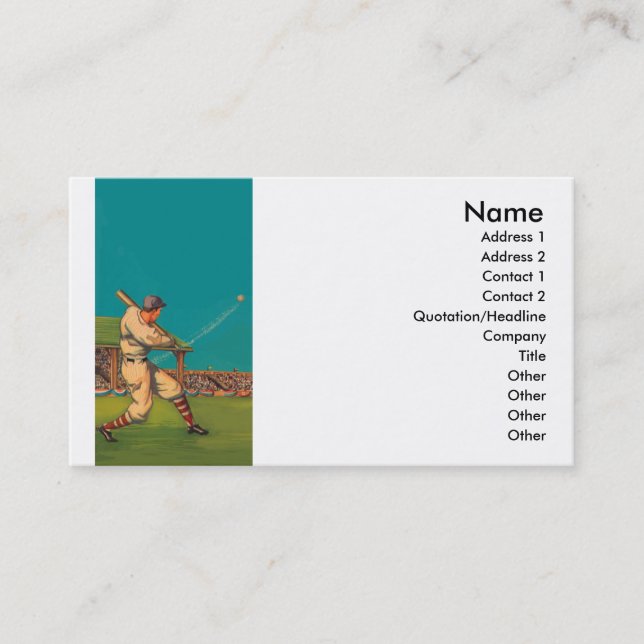 Vintage Baseball Business Card (Front)