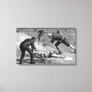 Vintage Baseball by Thure De Thulstrup, 1885 Canvas Print