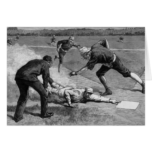 Vintage Baseball by Thure De Thulstrup, 1885 Cards (Front Horizontal)
