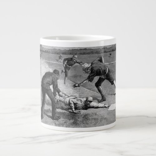 Vintage Baseball by Thure De Thulstrup 1885 Giant Coffee Mug