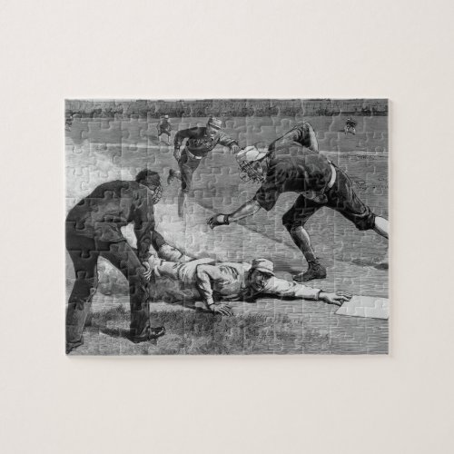 Vintage Baseball by Thure De Thulstrup 1885 Jigsaw Puzzle