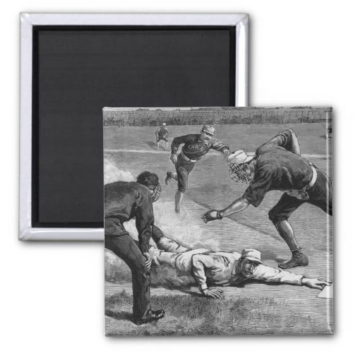 Vintage Baseball by Thure De Thulstrup 1885 Magnet