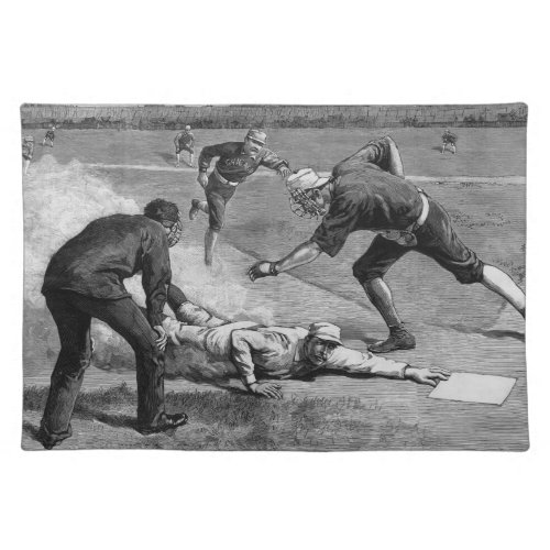 Vintage Baseball by Thure De Thulstrup 1885 Placemat
