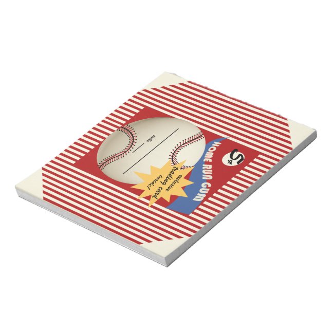 Vintage Baseball Card Bubblegum Wrapper Notepad (Rotated)
