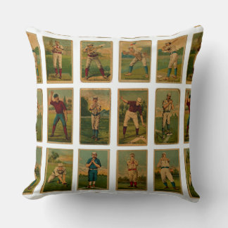 Vintage Baseball Cards Throw Pillow