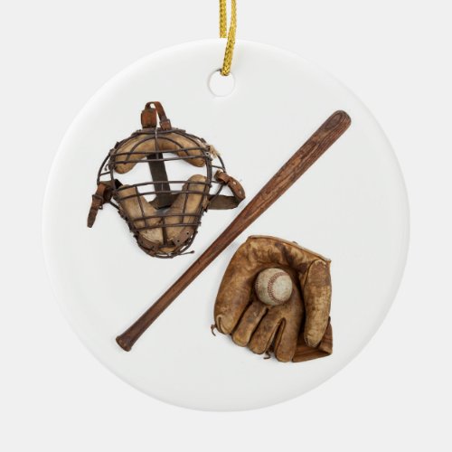 Vintage Baseball Ceramic Ornament