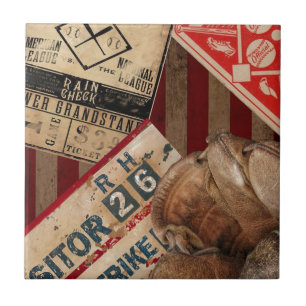 Vintage Baseball Ceramic Tile