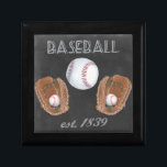 Vintage Baseball Chalkboard Design Gift Box<br><div class="desc">Vintage Baseball Chalkboard Design. Artist: Naomi McCavitt. Image ID: 106364GG.</div>