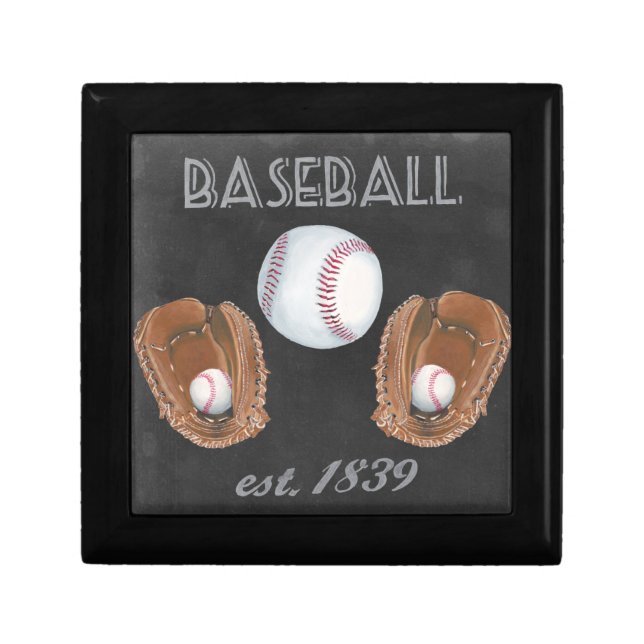 Vintage Baseball Chalkboard Design Gift Box (Front)