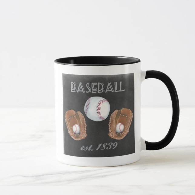 Vintage Baseball Chalkboard Design Mug (Right)