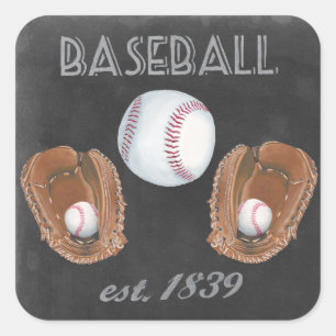 Vintage Baseball Chalkboard Design Square Sticker