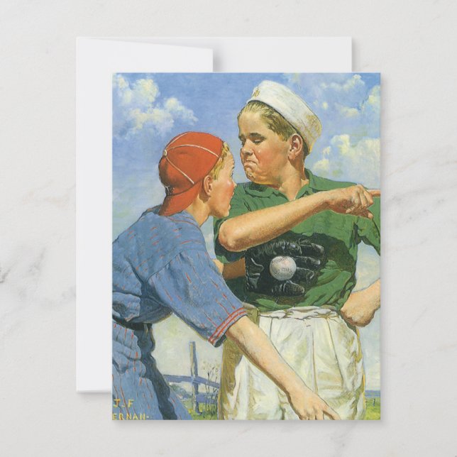 Vintage Baseball, Children, Boys Playing Sports (Front)