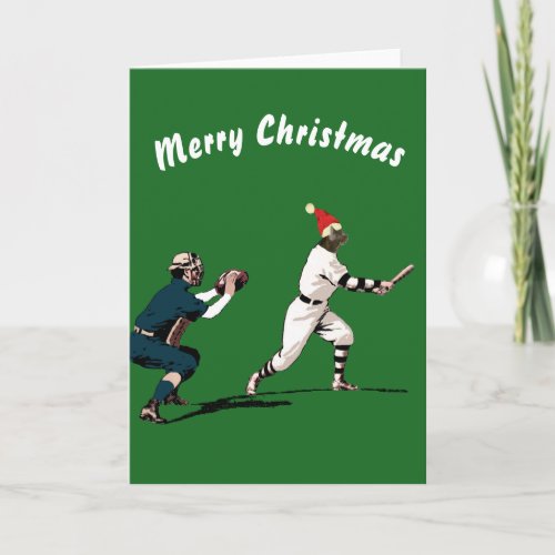 Vintage Baseball Christmas Card
