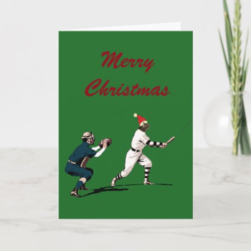 Vintage Baseball Christmas Card