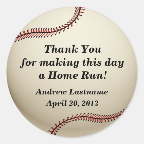 Vintage Baseball Classic Round Sticker