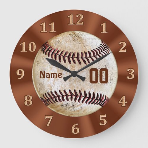 Vintage Baseball Clock YOUR NAME  Jersey NUMBER