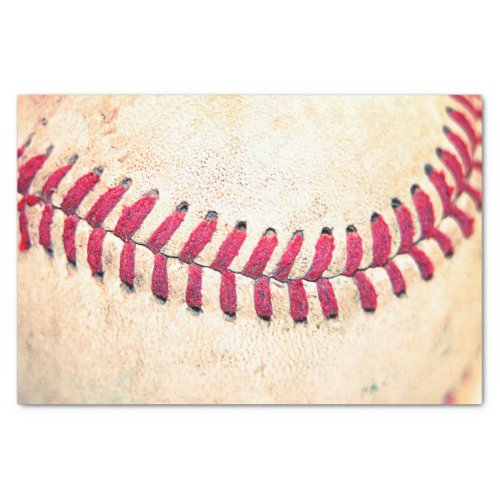 Vintage Baseball Close Up Photo Tissue Paper