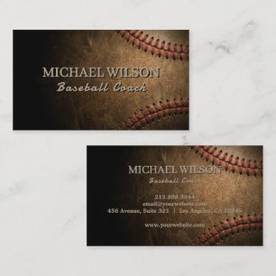 Vintage Baseball Coach   Sports Coach Professional Business Card