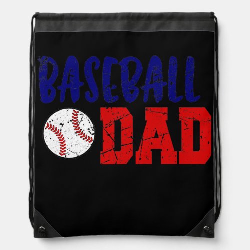 Vintage Baseball Dad  Drawstring Bag