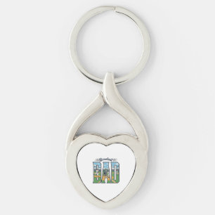 Vintage Baseball Dad Engraved Letter Shirt Design_ Keychain