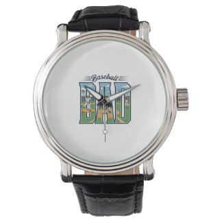Vintage Baseball Dad Engraved Letter Shirt Design_ Watch