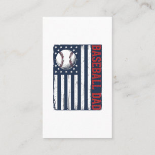 Vintage Baseball Dad Flag Shirt Design_1 Business Card
