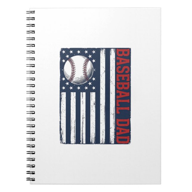 Vintage Baseball Dad Flag Shirt Design_1 Notebook (Front)