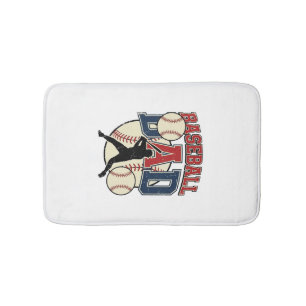 Vintage Baseball Dad Shirt Design_1 Bath Mat