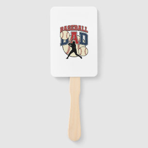 Vintage Baseball Dad Shirt Design_1 Hand Fan