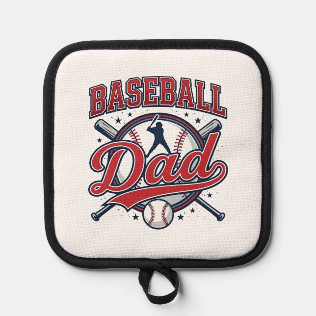 Vintage Baseball Dad Shirt Design_1 Pot Holder (Front)