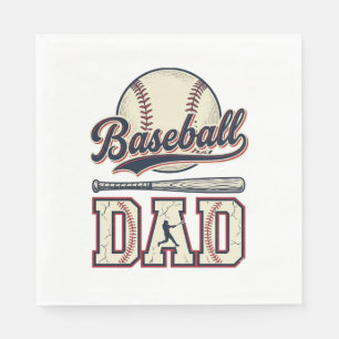 Vintage Baseball Dad Vector Shirt Design_1 Napkins