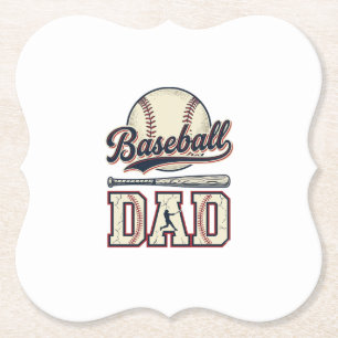 Vintage Baseball Dad Vector Shirt Design_1 Paper Coaster