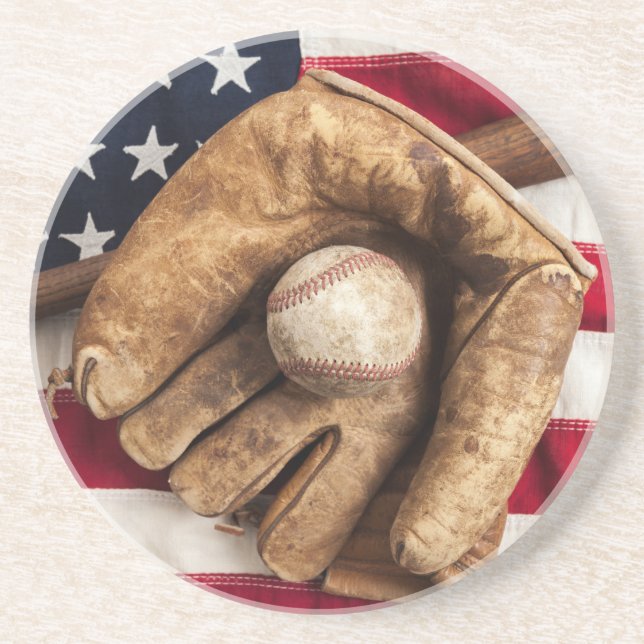 Vintage Baseball Drink Coaster (Front)