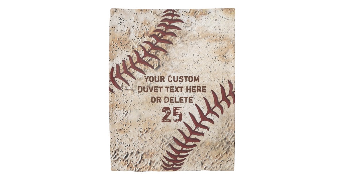 Vintage Baseball Duvet Cover With Your Text Zazzle Com