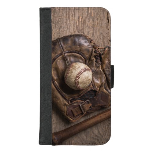 Vintage Baseball Equipment iPhone 87 Plus Wallet Case