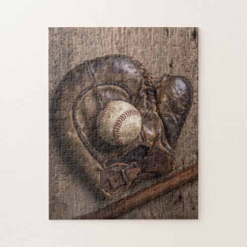 Vintage Baseball Equipment Jigsaw Puzzle