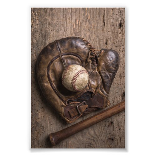 Vintage Baseball Equipment Photo Print