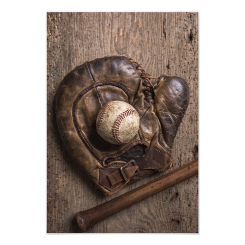 Vintage Baseball Equipment Photo Print