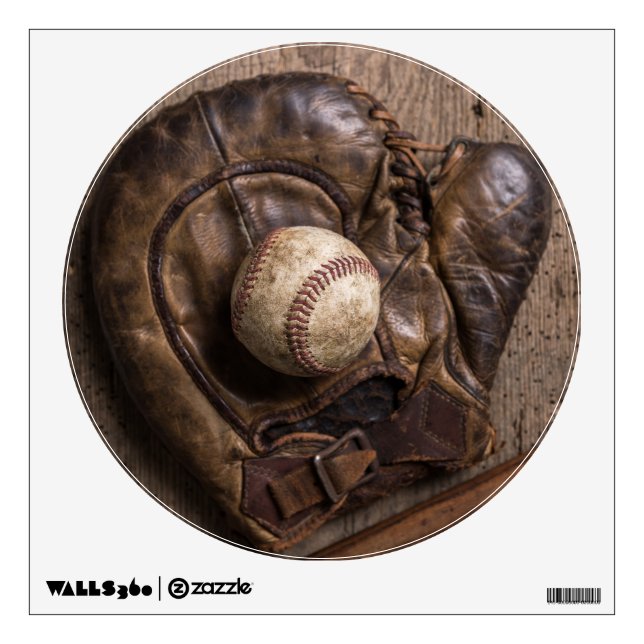 Vintage Baseball Equipment Wall Decal (Front)
