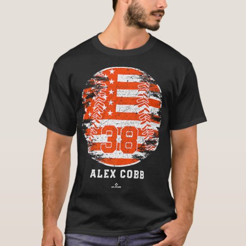 Vintage Baseball Flag Alex Cobb San Francisco MLBP T_Shirt