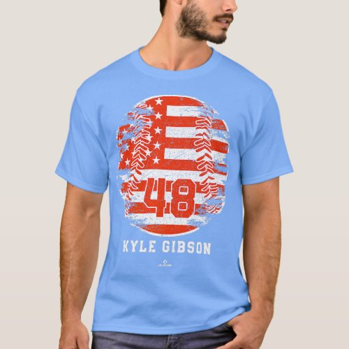 Vintage Baseball Flag Kyle Gibson Baltimore MLBPA  T_Shirt
