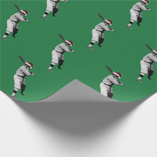 vintage baseball funny cat wrapping paper